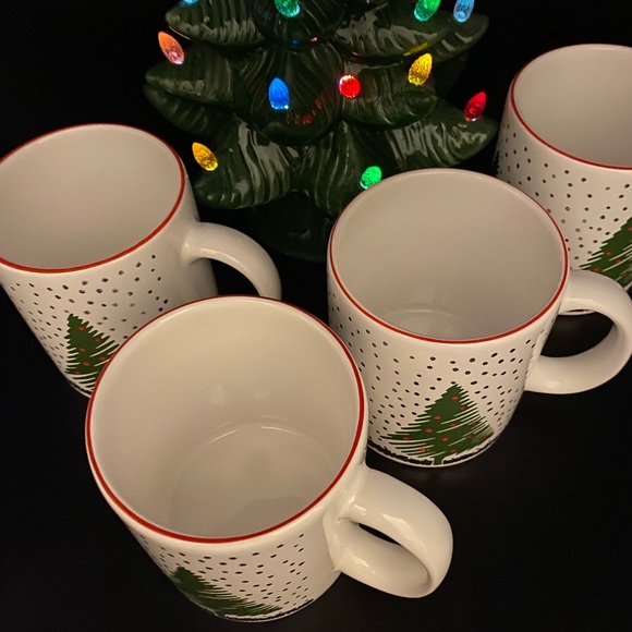 🦩SOLD🦩 Waechtersbach Winter Tree Mugs, Set of 4 - Picture 4 of 7